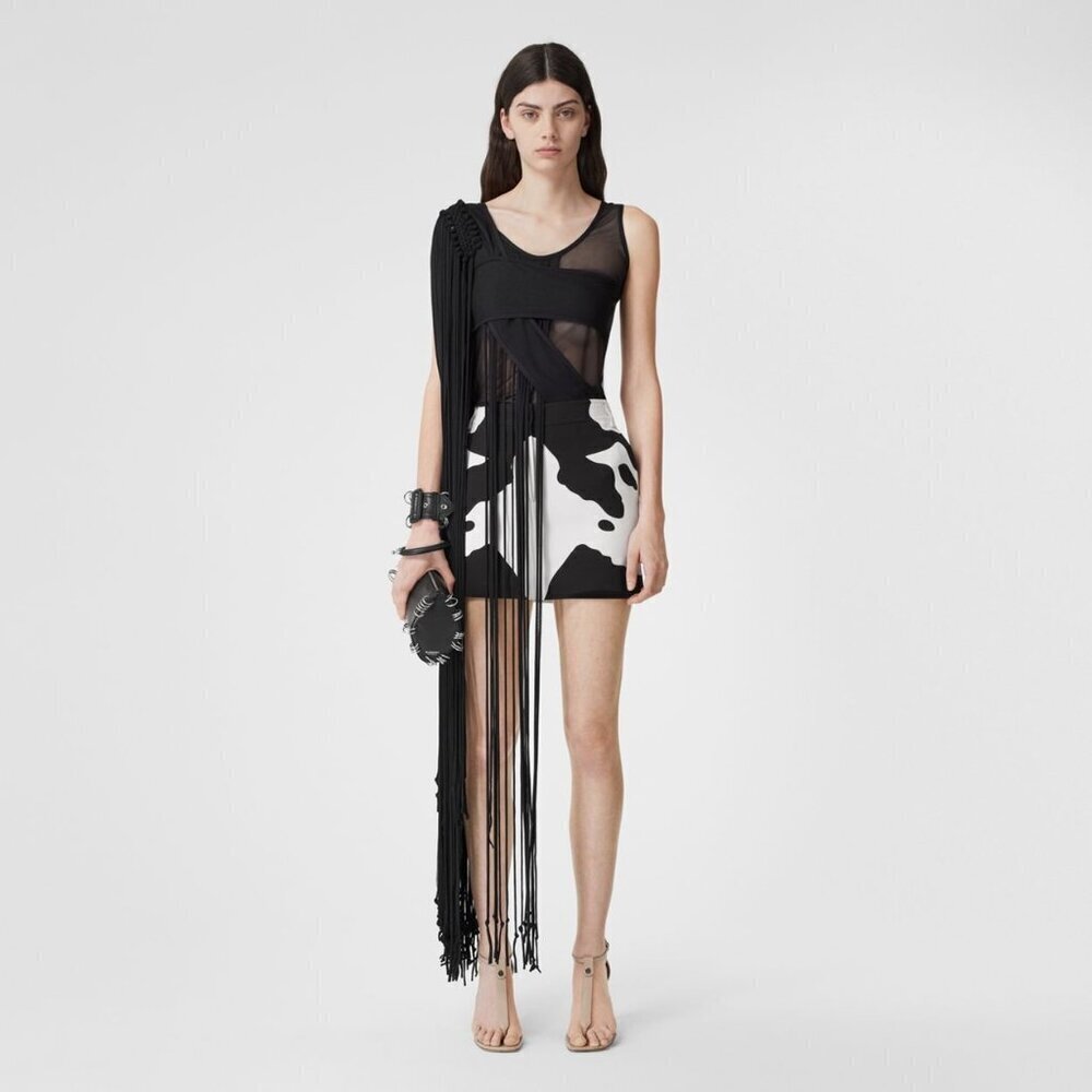Burberry Monochrome Cow Print Mini Skirt